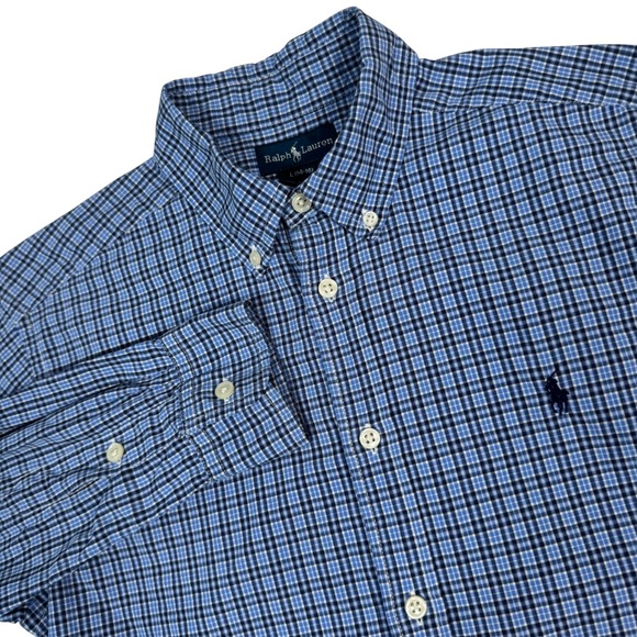Ralph Lauren Other - Ralph Lauren Boys Kids L 14-16 Blue Plaid Shirt Long Sleeve Button Down Preppy